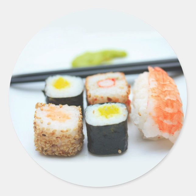 Pegatina Redonda ¡Sushi! (Anverso)