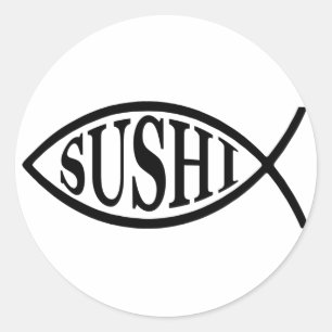 Pegatina Redonda Sushi Fish