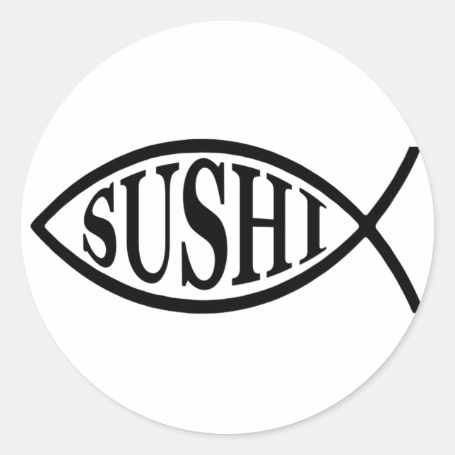 Pegatina Redonda Sushi Fish (Anverso)