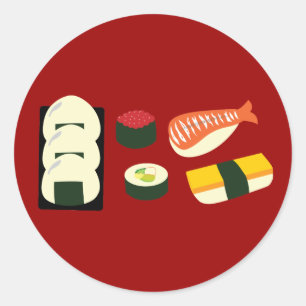 Pegatina Redonda Sushi Fun