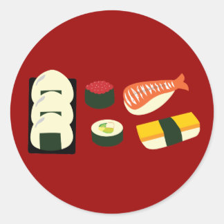 Pegatina Redonda Sushi Fun