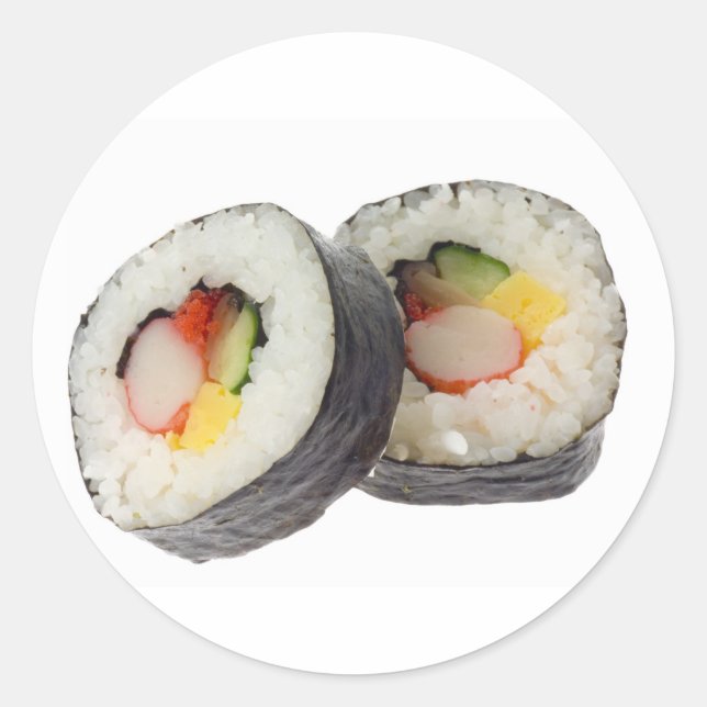 Pegatina Redonda Sushi - Futomaki (Anverso)