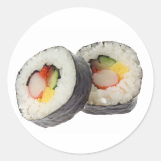 Pegatina Redonda Sushi - Futomaki