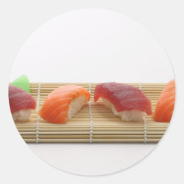 Pegatina Redonda Sushi japonés delicioso delicioso alimento asiátic