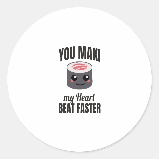 Pegatina Redonda Sushi Maki | Idea de regalo de cocina japonesa (Anverso)