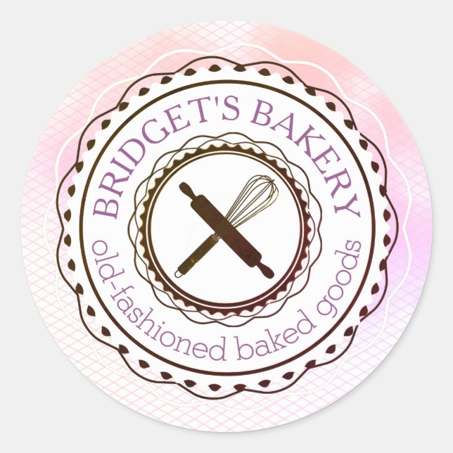 Pegatina Redonda Susurro de utensilios de hornear de la cocina del  (Anverso)