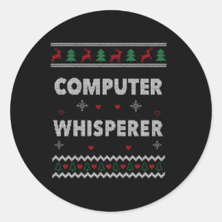 Pegatina Redonda Susurro informático, Sysadmin Ugly