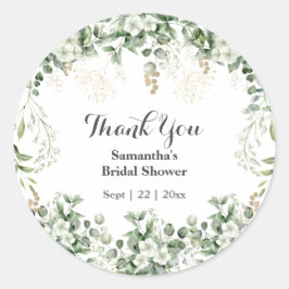 Pegatina Redonda Susurros de la naturaleza: Ducha nupcial en el bañ