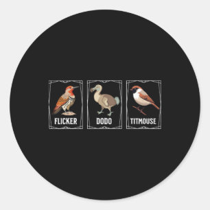 Pegatina Redonda Sutil Bird Anti Trump Shirker Bird Parpadeo Dodo T