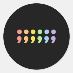 Pegatina Redonda Sutil Orgullo Semicolón de Salud Mental Lgbtqia+ L