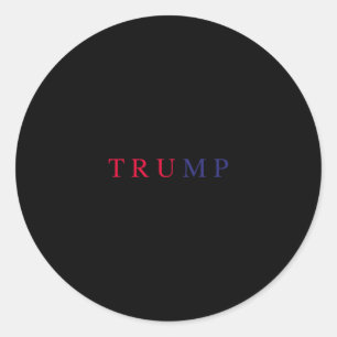 Pegatina Redonda Sutil Trump Rojo Blanco Azul Usa Patriótico Trump
