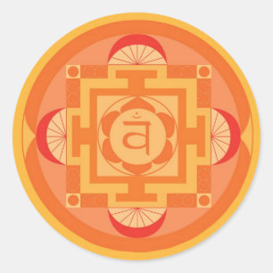 Pegatina Redonda Svādhisthāna Chakra Mandala