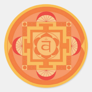 Pegatina Redonda Svādhisthāna Chakra Mandala
