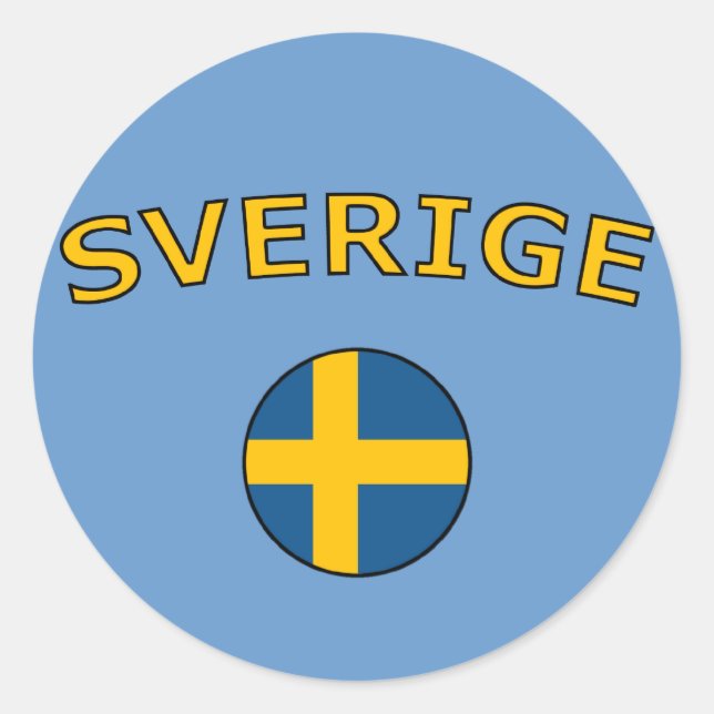 Pegatina Redonda Sverige (Anverso)