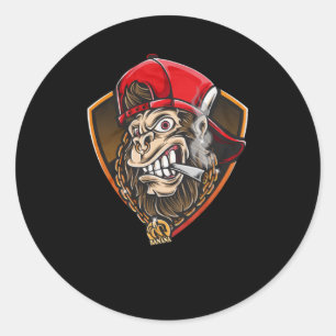 Pegatina Redonda Swag Gorilla