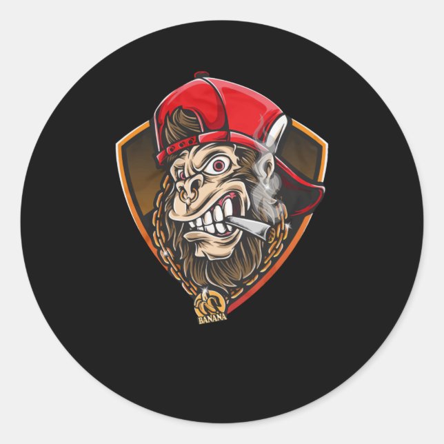 Pegatina Redonda Swag Gorilla (Anverso)