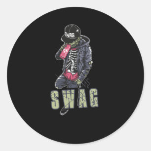 Pegatina Redonda Swag zombie