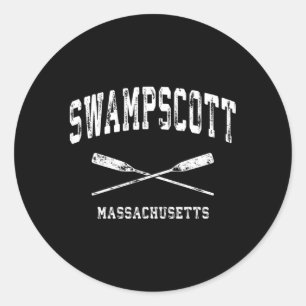 Pegatina Redonda Swampscott Massachusetts Nautical Crossed Oars