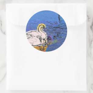 PEGATINA REDONDA SWANS