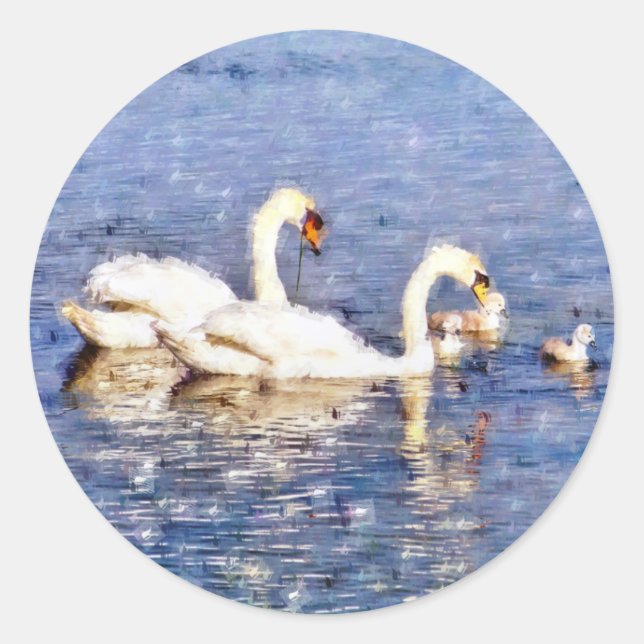 PEGATINA REDONDA SWANS (Anverso)
