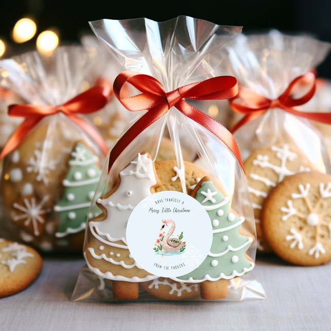 Pegatina Redonda Swans Natación | 12 días feriados de Navidades (Subido por el creador)