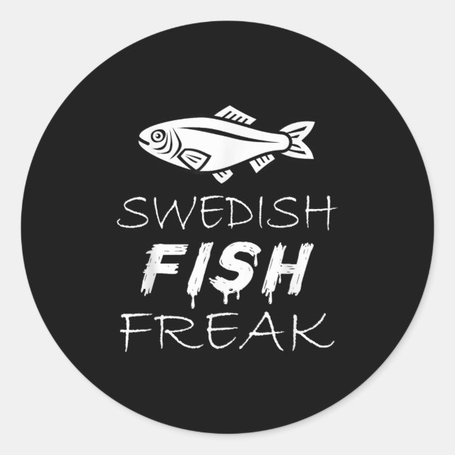 Pegatina Redonda Swedish Fish Freak In The Wild Funny  (Anverso)