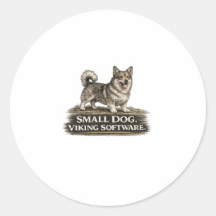 Pegatina Redonda Swedish Vallhund – Software de Viking Pequeño Perr