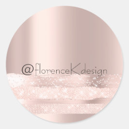 Pegatina Redonda Swee 16 cumpleaños Rosa Belleza Iniciales Novia IN