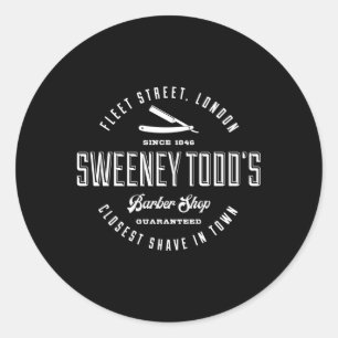 Pegatina Redonda Sweeney Todd'S Barber Shop