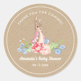 Pegatina Redonda Sweet Bunny Gracias Baby Shower