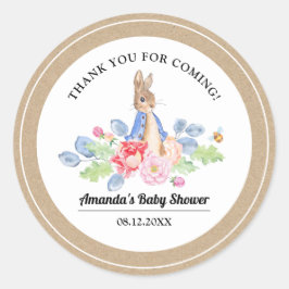 Pegatina Redonda Sweet Bunny Gracias Baby Shower