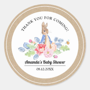 Pegatina Redonda Sweet Bunny Gracias Baby Shower