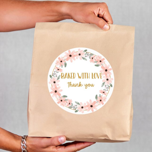 Pegatina Redonda Sweet Cake "Baked with love" Sticker (Subido por el creador)