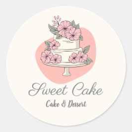 Pegatina Redonda Sweet Cake Bakery Cake & Dessert Logo