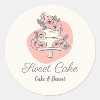 Pegatina Redonda Sweet Cake Bakery Cake & Dessert Logo