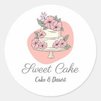 Pegatina Redonda Sweet Cake Bakery Cake & Dessert Logo