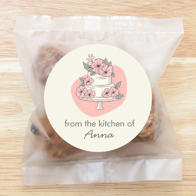 Pegatina Redonda Sweet Cake From The Kitchen of add name (Subido por el creador)