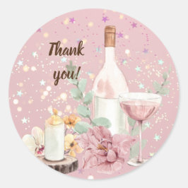 Pegatina Redonda Sweet candy abstract art and romantic floracottage