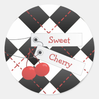 Pegatina Redonda Sweet Cherry Argyle