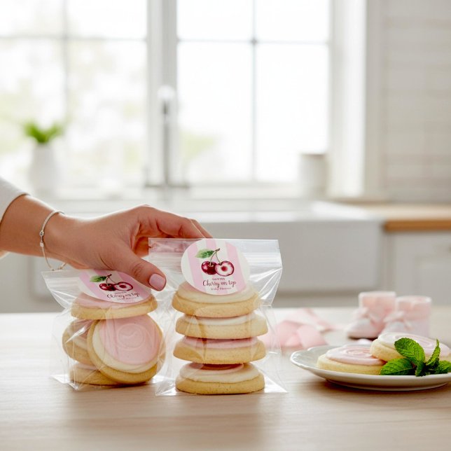 Pegatina Redonda Sweet Cherry Watercolor Baby Shower Sticker (Subido por el creador)