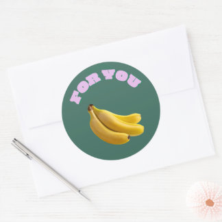 Pegatina Redonda Sweet Choice Banana Stickers – Hand-Drawn Cute