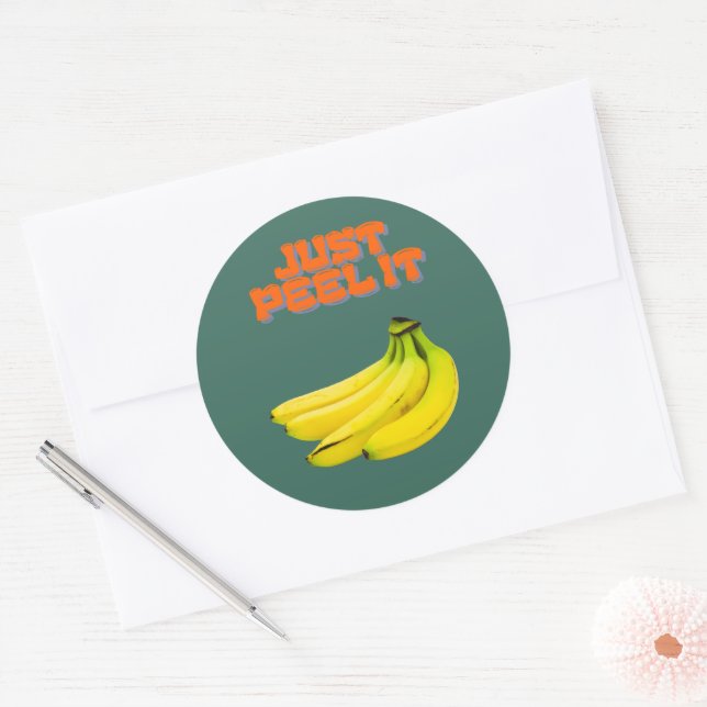 Pegatina Redonda Sweet Choice Banana Stickers – Hand-Drawn Cute (Sobre)