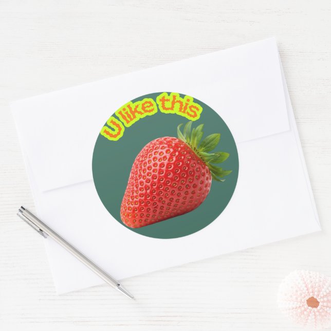 Pegatina Redonda Sweet Choice Strawberry Stickers – Hand-Drawn Cute (Sobre)