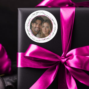 Pegatina Redonda Sweet Circular Love Photo Valentine
