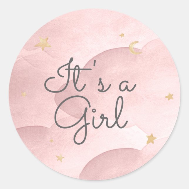 Pegatina Redonda Sweet Dreams Baby Shower (Anverso)