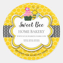 Sweet Honey Bee Cupcake Bakery Classic Round Stick