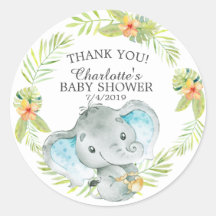 Sweet Jungle Elephant Baby Shower Gracias A Favor