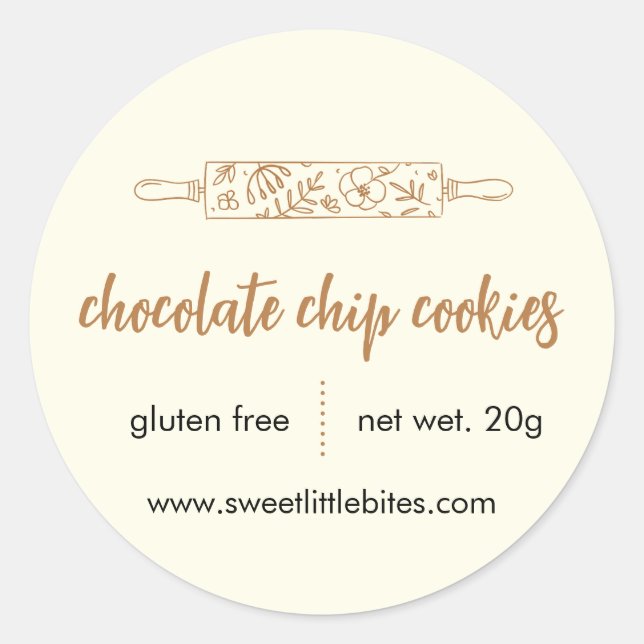 Pegatina Redonda Sweet Little Bites Bakery Chocolate Cookies (Anverso)