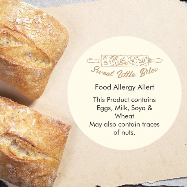 Pegatina Redonda Sweet Little Bites Bakery Food Allergy Allert (Subido por el creador)