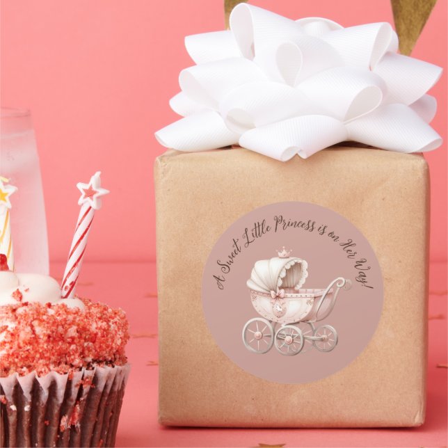 Pegatina Redonda Sweet Little Princess Baby Shower (Fiesta)